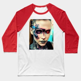 Enhanced Cyberpunk Woman Baseball T-Shirt